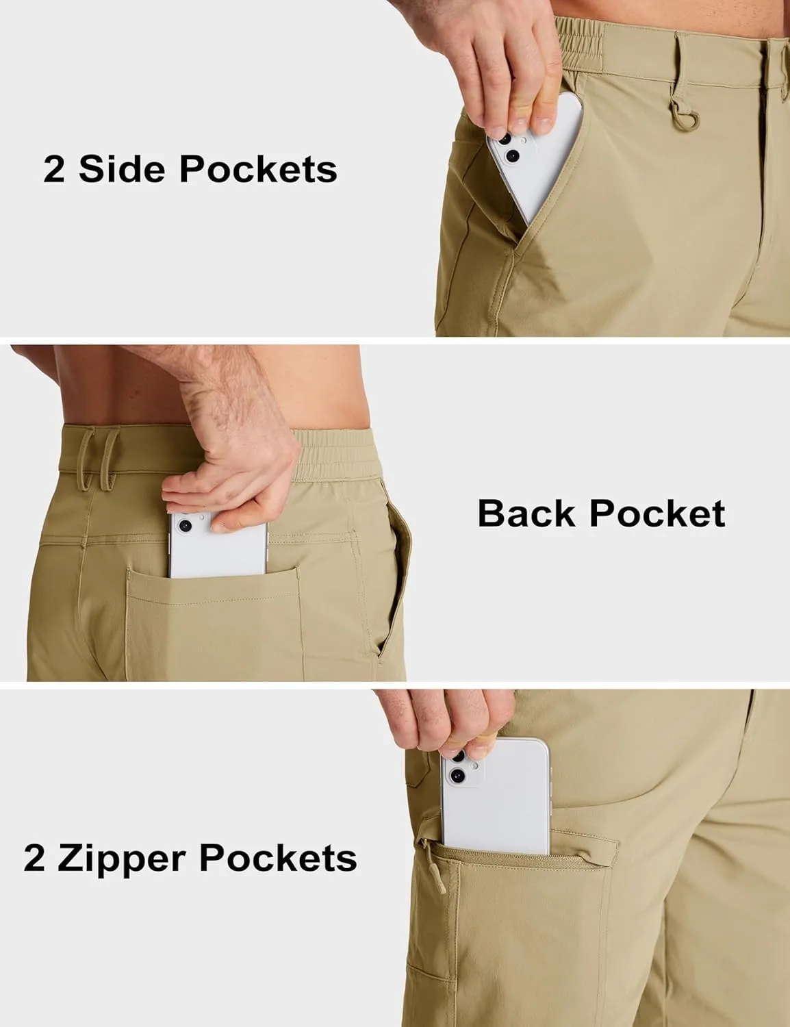 MAGCOMSEN Men's Hiking Cargo Shorts Quick Dry Lightweight 9" Golf Shorts Summer Casual Work Outdoor with 5 Zipper Pockets