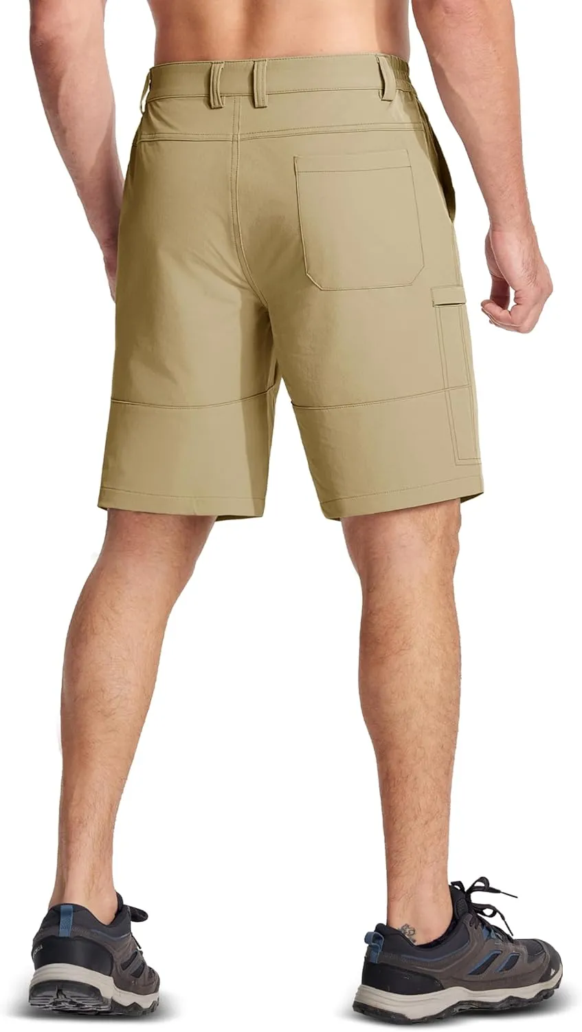 MAGCOMSEN Men's Hiking Cargo Shorts Quick Dry Lightweight 9" Golf Shorts Summer Casual Work Outdoor with 5 Zipper Pockets