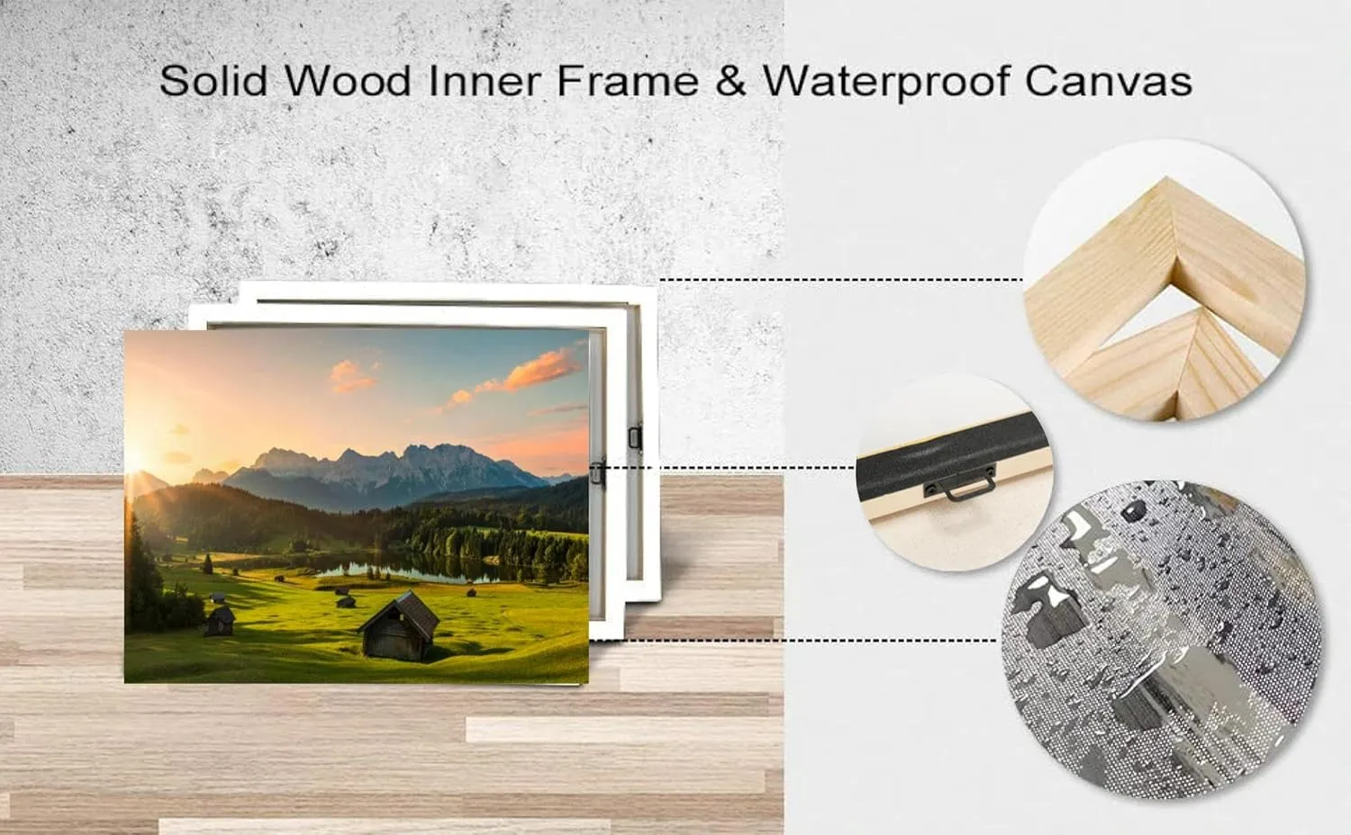 Magic Sunrise at Alpine Lake Geroldsee view to mount Karwendel Canvas Wall Art Decor Paintings Pictures for Bedroom Wall Decor Above Bed Living Room Wall Decoration Bathroom Office Artwork