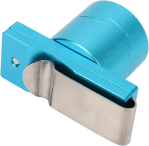 Magnetic Billiard Chalk Holder, Aluminium Alloy Billiard Chalk Case Round Snooker Chalk Box with Fixed Clip Portable Billiard Accessories (Blue)