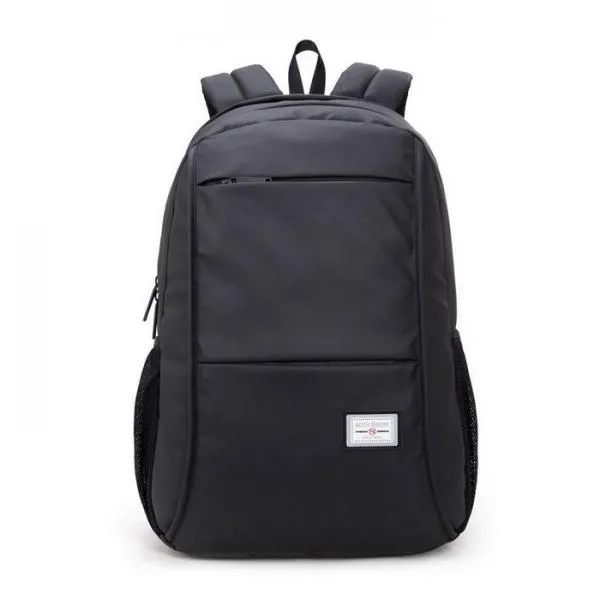 Man Computer Rucksack Travel Waterproof Backpack with USB Port Black