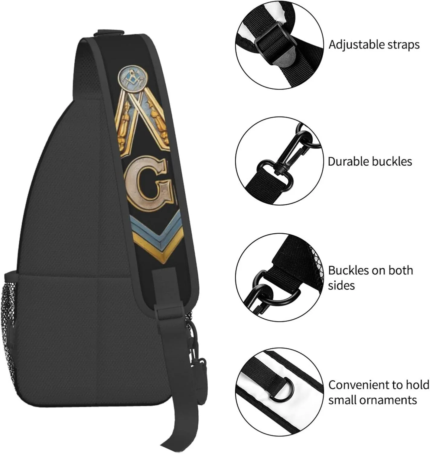Master Masonic Sling Backpack Hiking Backpack Crossbody Bag Sports Lightweight And waterproof Chest Bag Shoulder Bag For Women Men