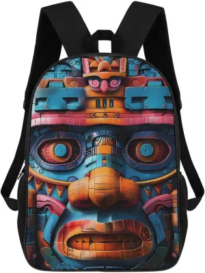 Maya Face Mask Laptop Backpack for Men Women 17 Inch Travel Computer Bag Lightweight Daypack