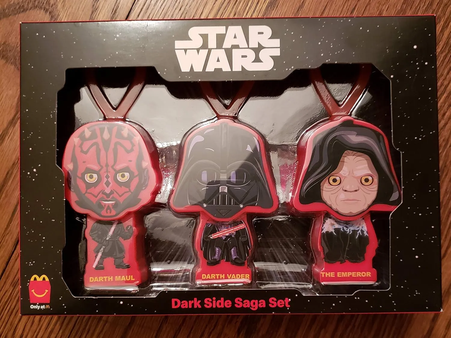 McDonald's Exclusive Star Wars Dark Side Saga Set (of three DARTH VADER EMPEROR DARTH MAUL) Backpack Clips