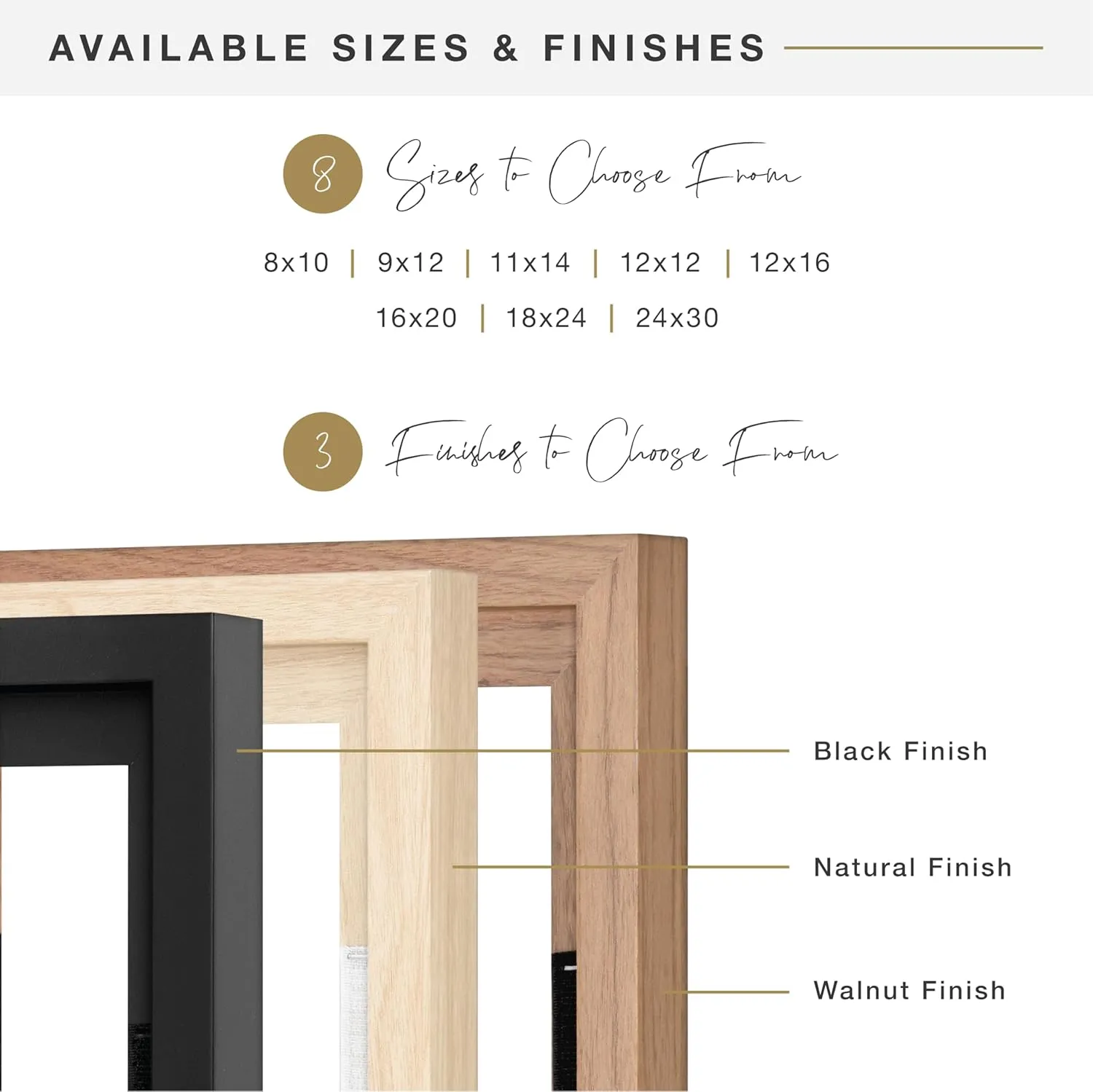 MCS Canvas Float Frames 16x20 Frame, Walnut Woodgrain Frame for Finished Canvases, Vertical & Horizontal Wall Hanging Large Frame with Adhesive for Canvas Paintings (1-Pack)