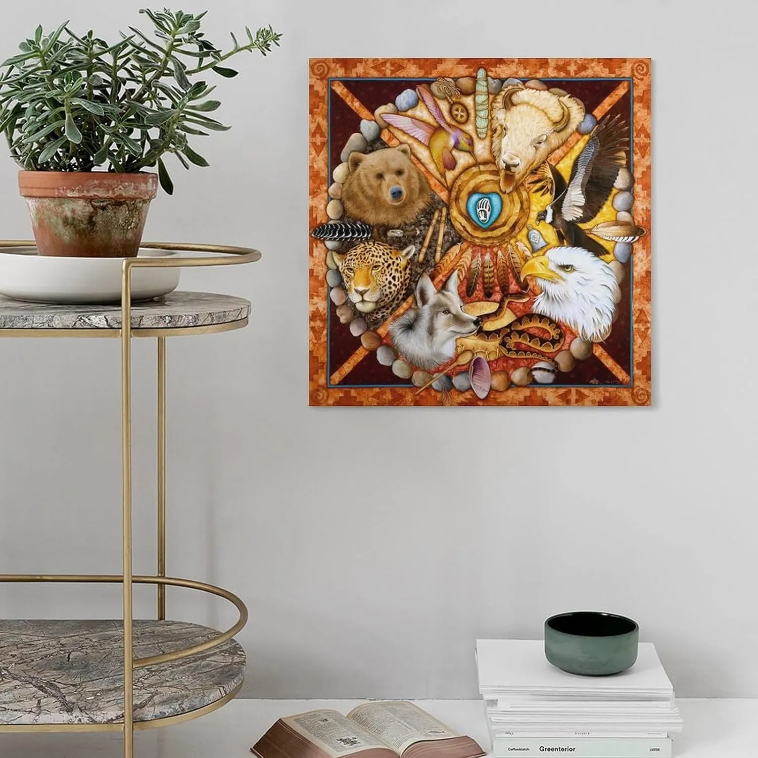Medicine Wheel (2) Native American Art Prints Poster Canvas Art Wall Art Picture Print Modern Family Bedroom Painting 12x12inch(30x30cm)