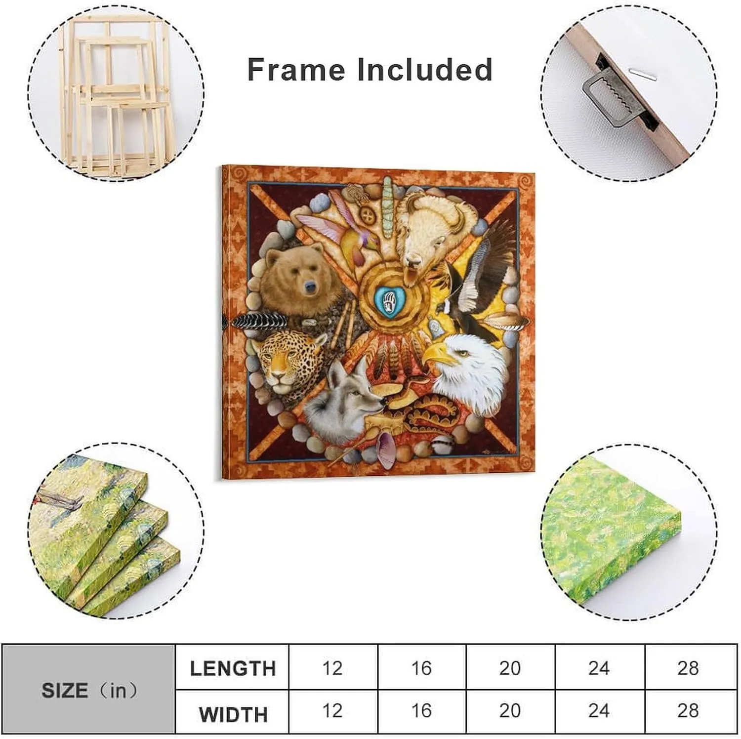 Medicine Wheel (2) Native American Art Prints Poster Canvas Art Wall Art Picture Print Modern Family Bedroom Painting 12x12inch(30x30cm)