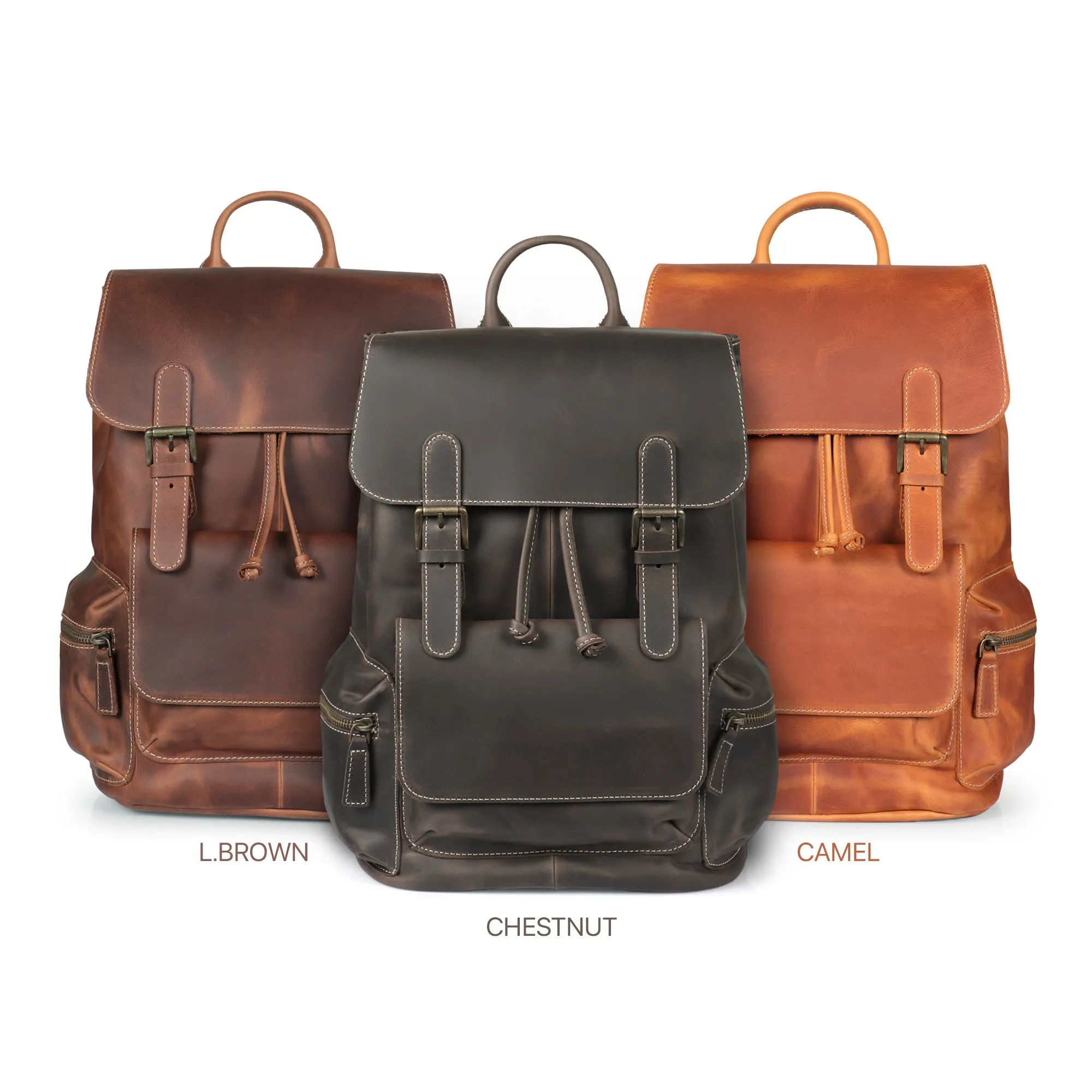 MegaGear Valley Handcrafted Top Grain Leather Backpack