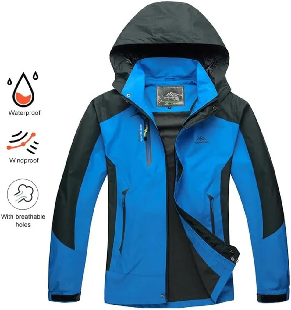 Men Outdoor Sports Coats Climbing Trekking Windbreaker Travel Waterproof Camping Hiking Rainproof Tall Coats
