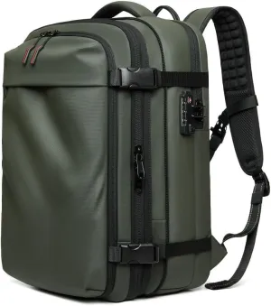 Men Travel Backpack vacuum compression Laptop Backpack Large Capacity Backpack 17 inch Extended Hiking Business backpack (Military Green)