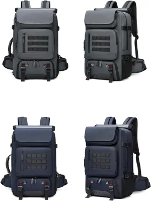 Men travel backpack,waterproof 17 inch Business Laptop with Separate Shoe Bag,Hidden USB charging port Hiking backpack 50L outdoors trekking … (blue)