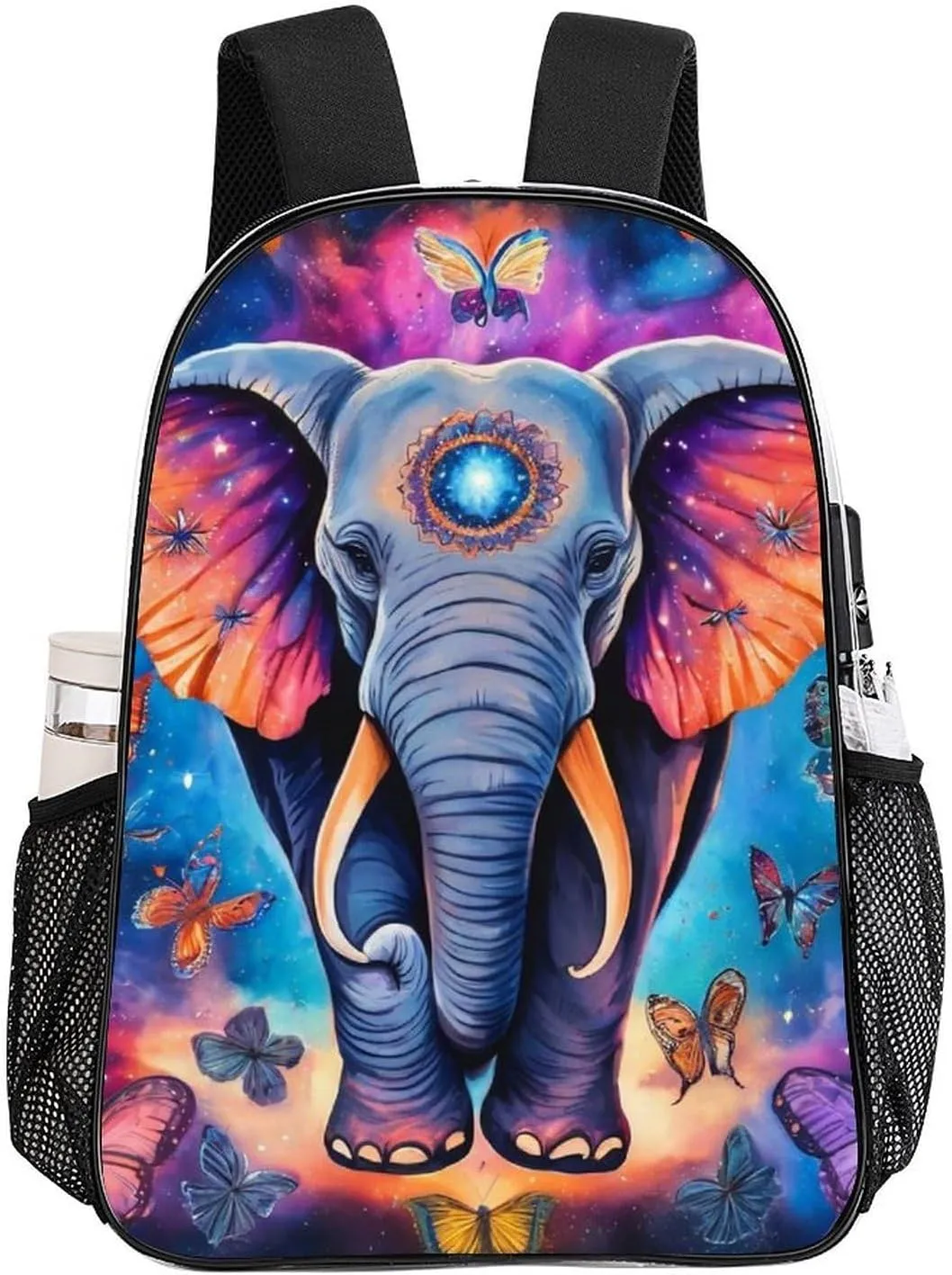 Men Women Lightweight Butterfly Elephant Backpack Large Capacity Bookbag Transparent Bag for Gym Business Running
