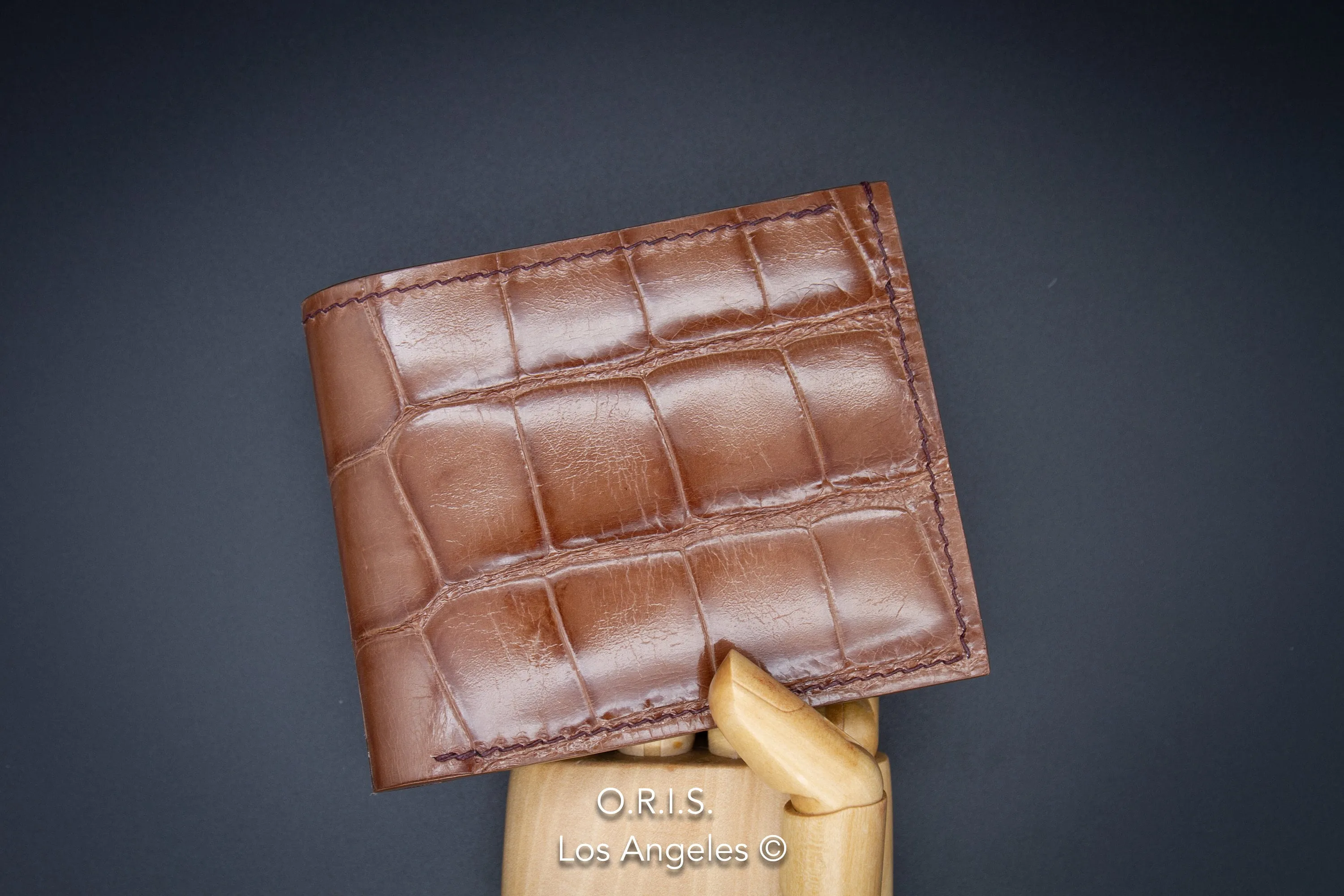 Mens Alligator Wallet - Rosewood