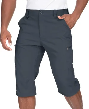 Mens Cargo Shorts Hiking Stretch Quick Dry Capri Golf Tactical Long Shorts for Men