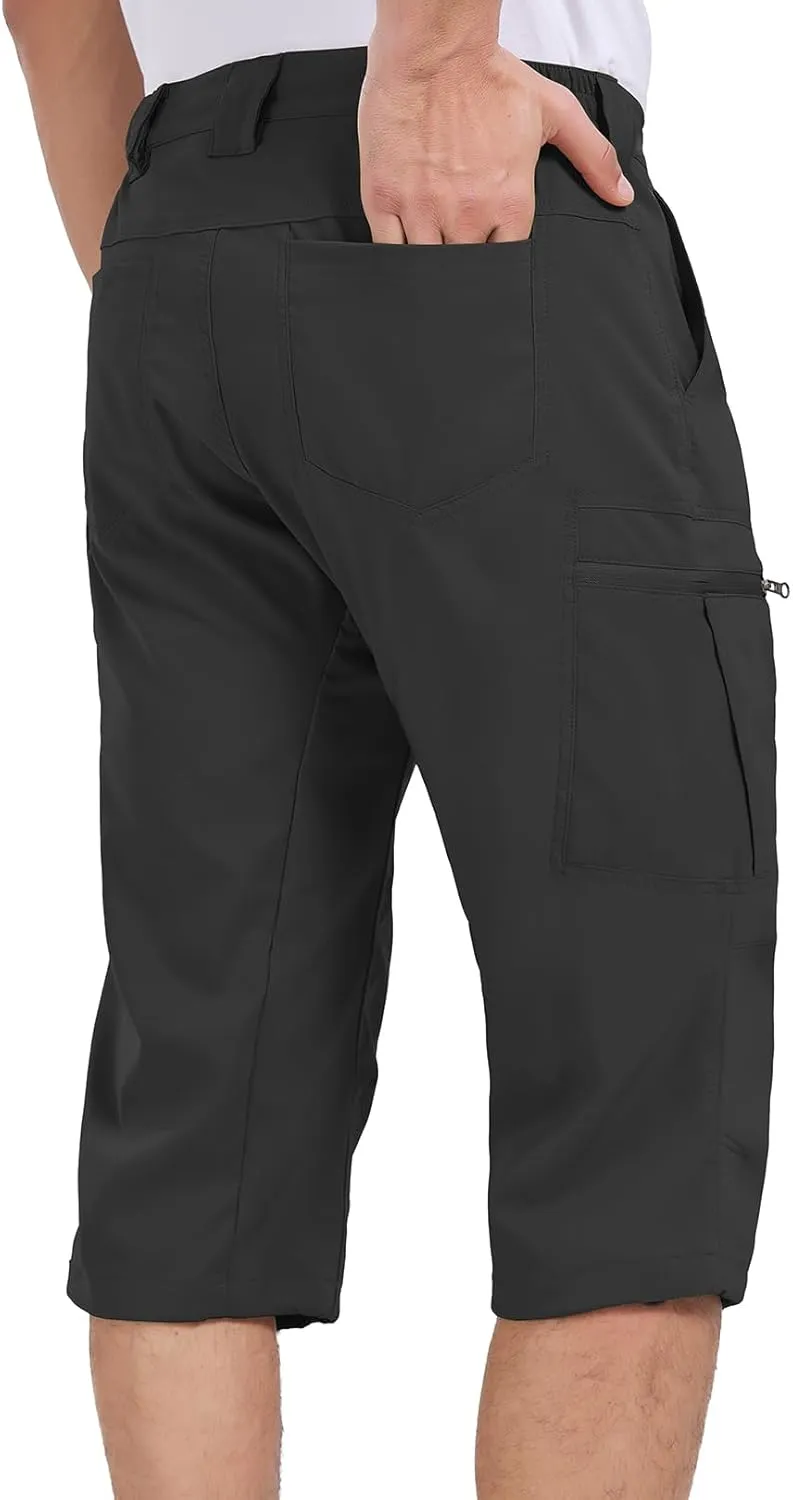 Mens Cargo Shorts Hiking Stretch Quick Dry Capri Golf Tactical Long Shorts for Men