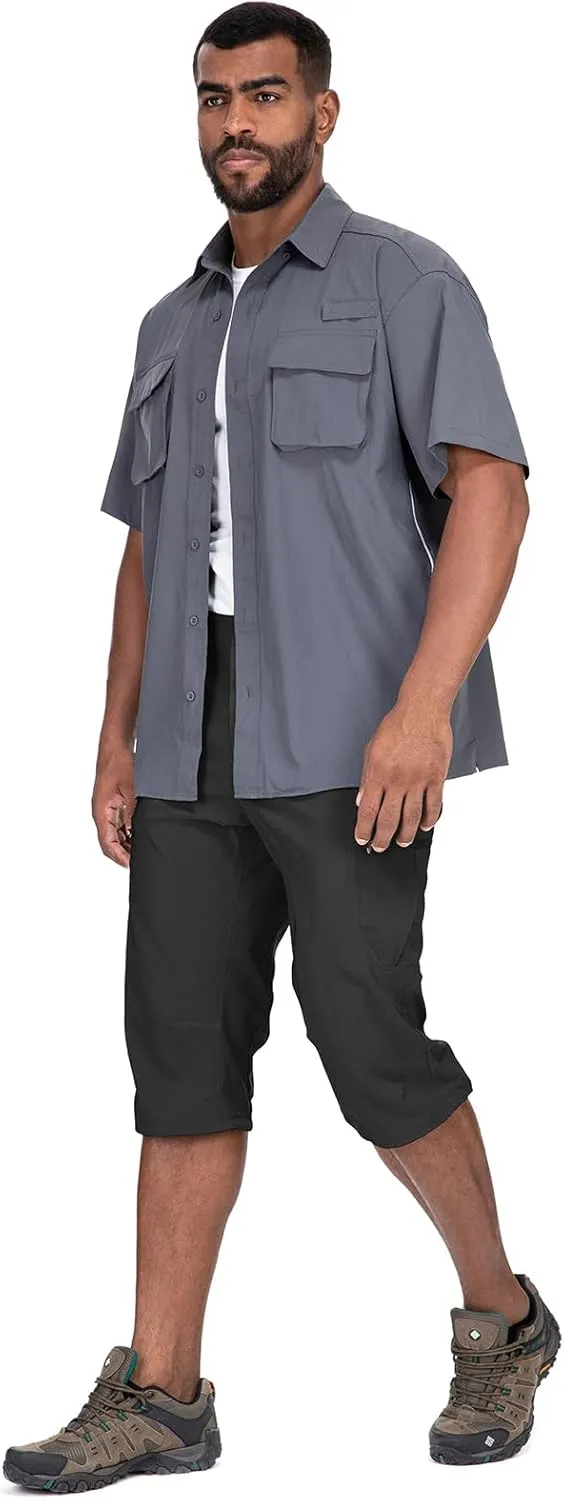 Mens Cargo Shorts Hiking Stretch Quick Dry Capri Golf Tactical Long Shorts for Men
