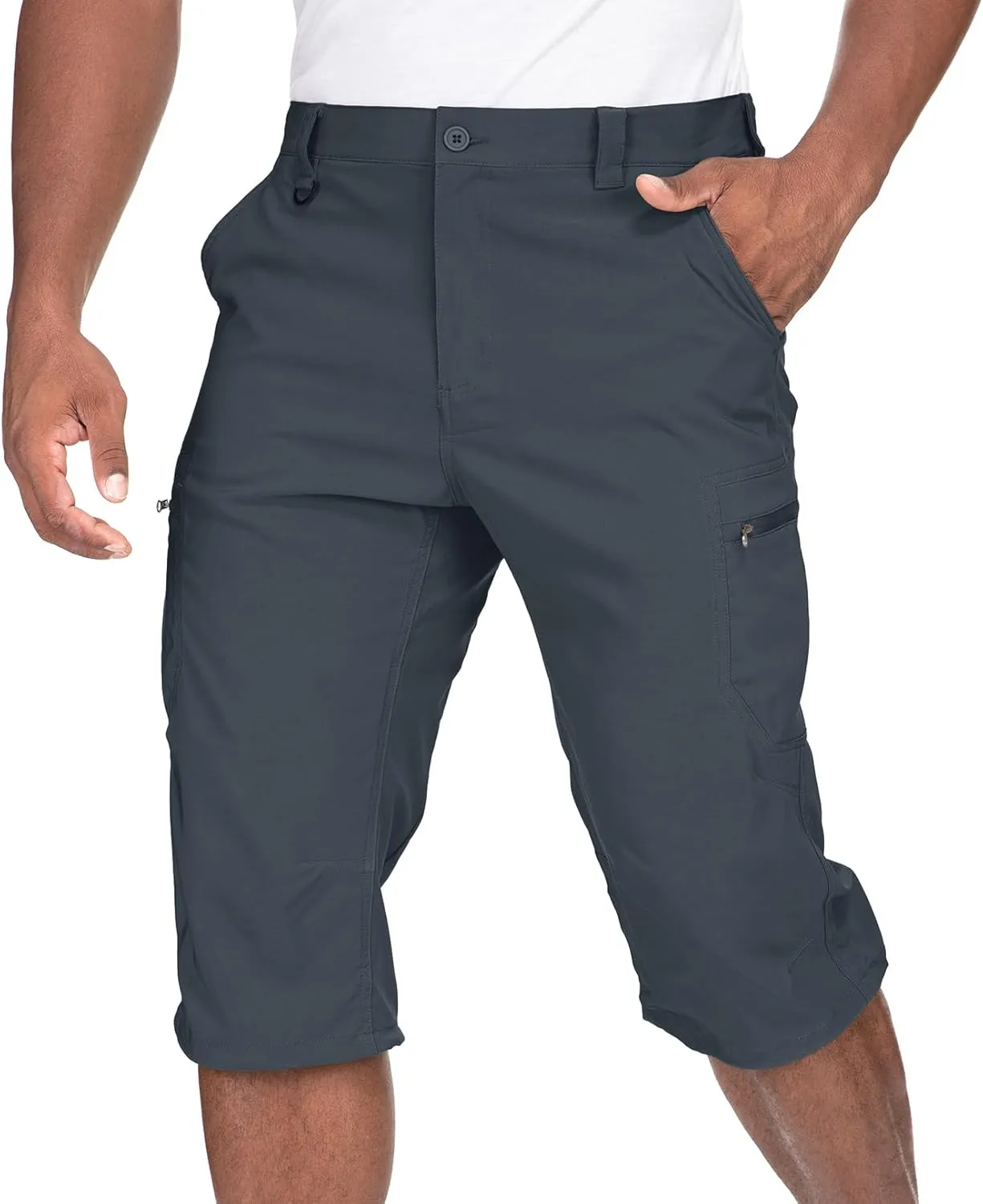 Mens Cargo Shorts Hiking Stretch Quick Dry Capri Golf Tactical Long Shorts for Men