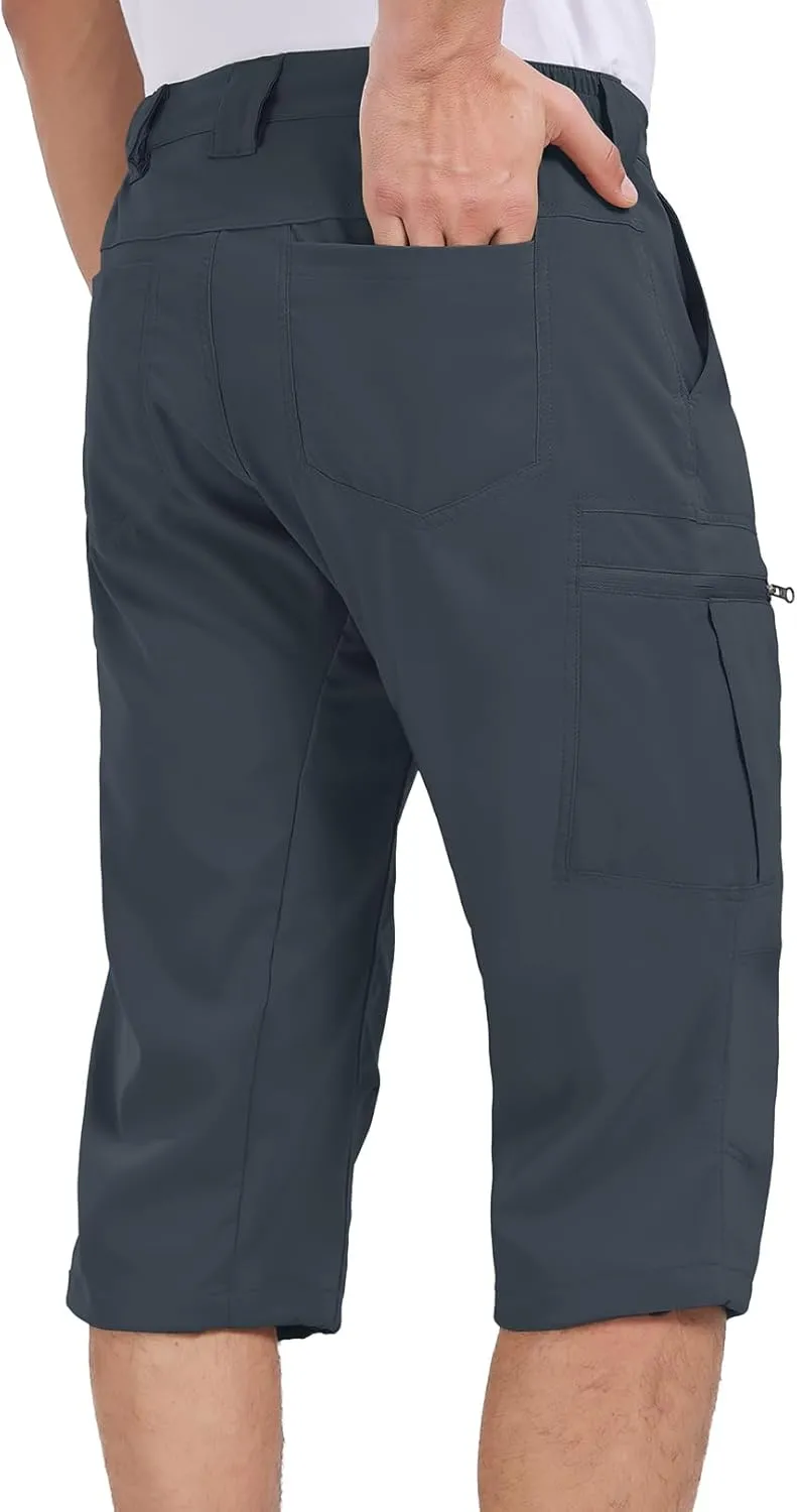 Mens Cargo Shorts Hiking Stretch Quick Dry Capri Golf Tactical Long Shorts for Men