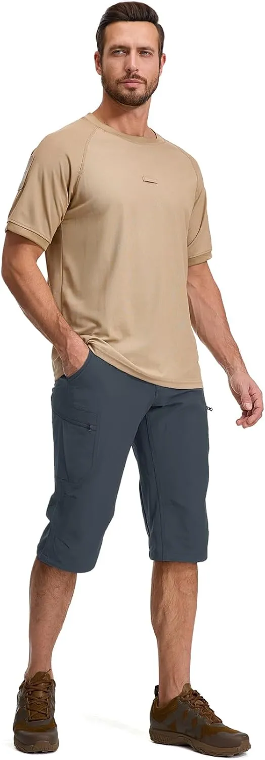 Mens Cargo Shorts Hiking Stretch Quick Dry Capri Golf Tactical Long Shorts for Men