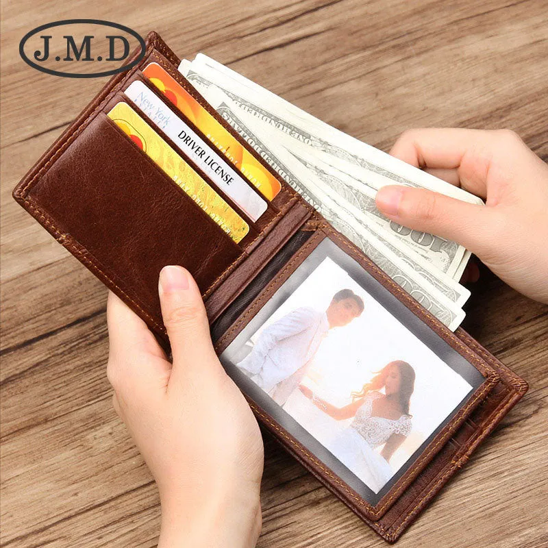 Men's Retro Leather Short Multi Slots American Men's Wallets