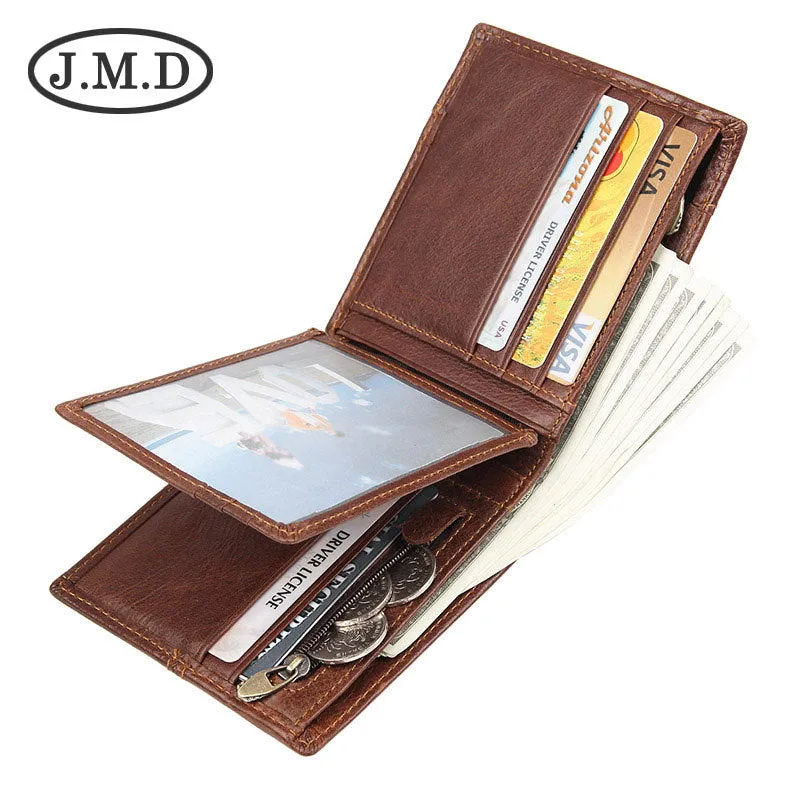 Men's Retro Leather Short Multi Slots American Men's Wallets
