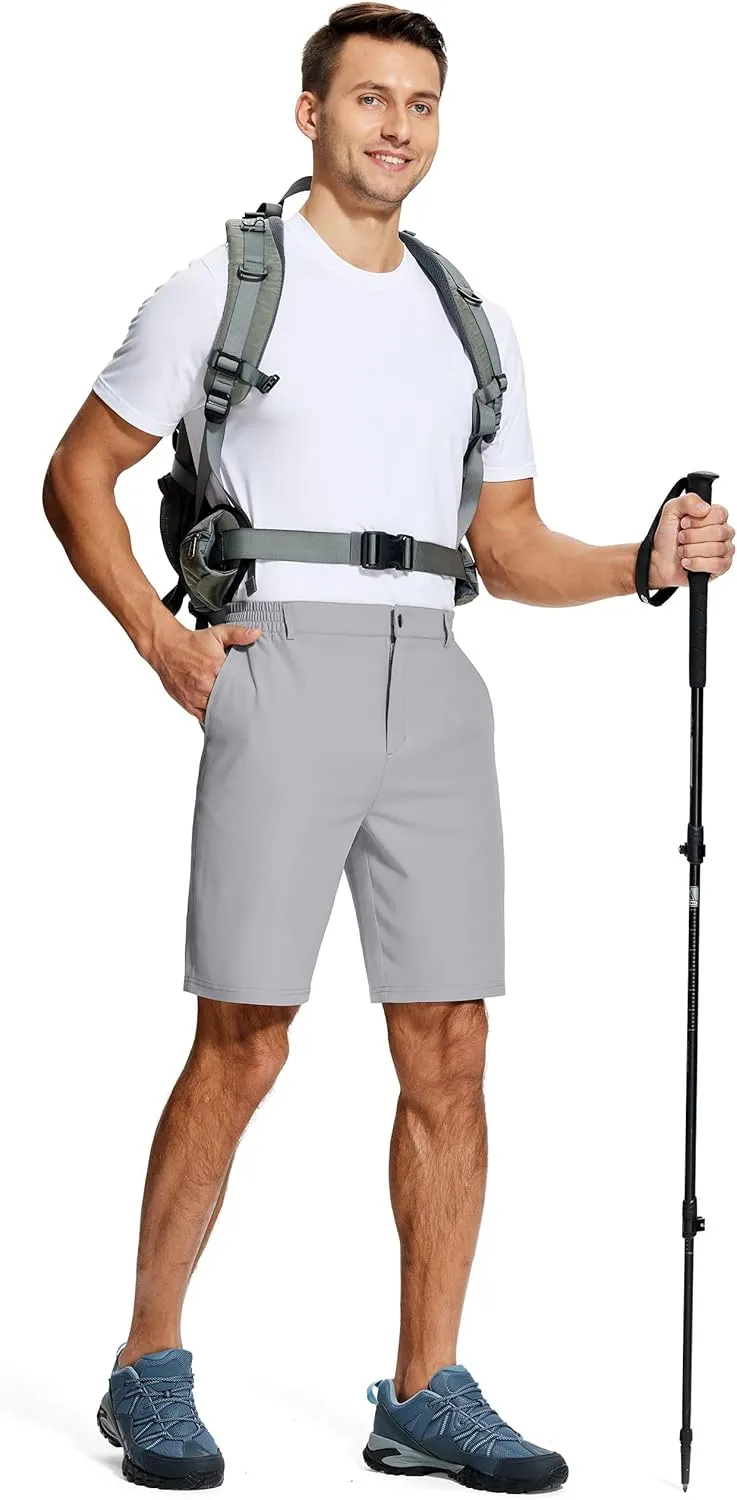 Mens Stretch Dress Shorts 9 Inch Lightweight Quick Dry Hiking Golf Shorts for Men Casual Outdoor Work 3 Pockets