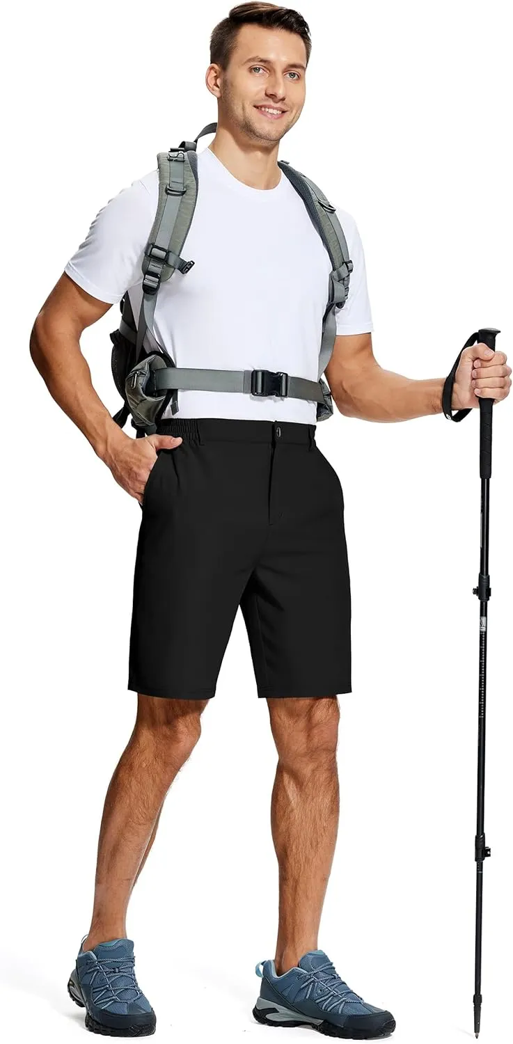 Mens Stretch Dress Shorts 9 Inch Lightweight Quick Dry Hiking Golf Shorts for Men Casual Outdoor Work 3 Pockets