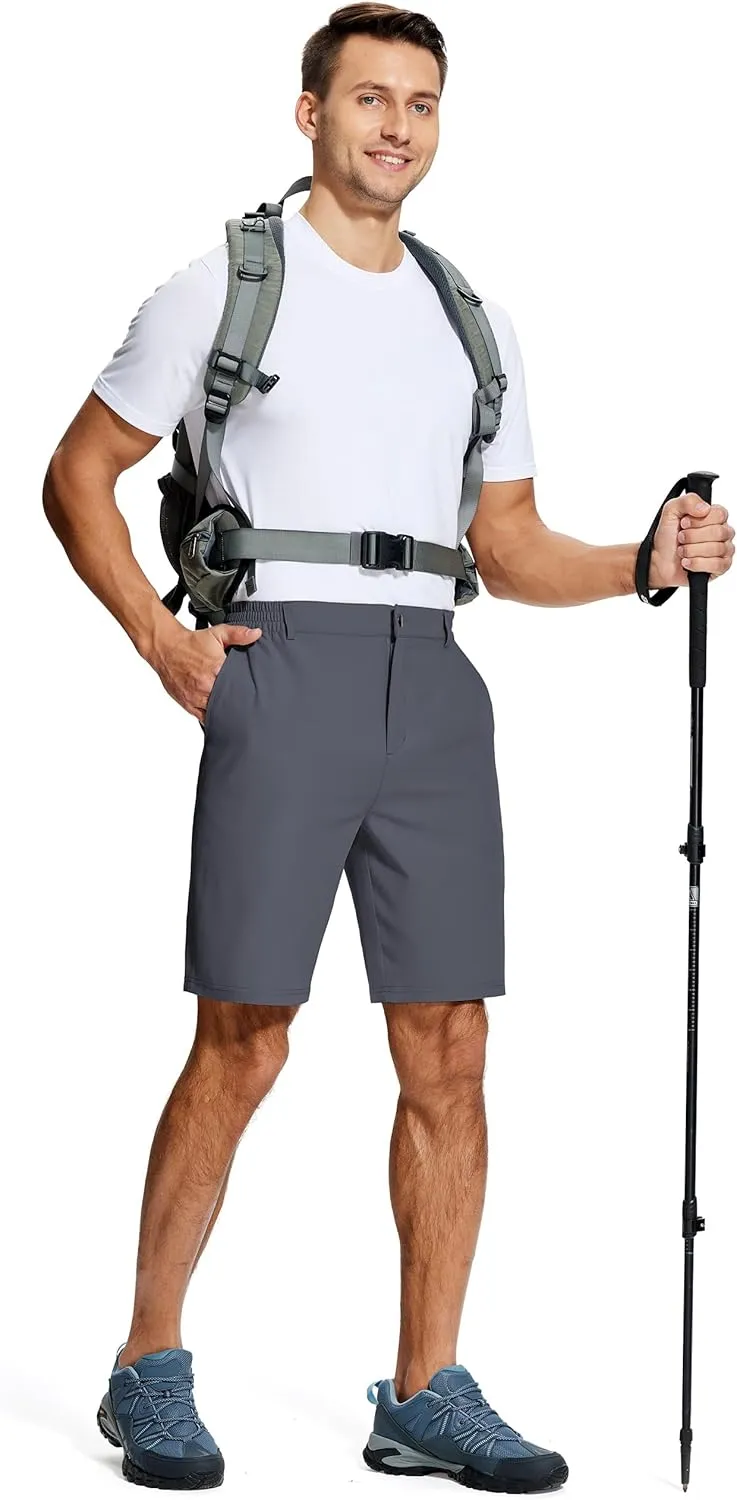 Mens Stretch Dress Shorts 9 Inch Lightweight Quick Dry Hiking Golf Shorts for Men Casual Outdoor Work 3 Pockets