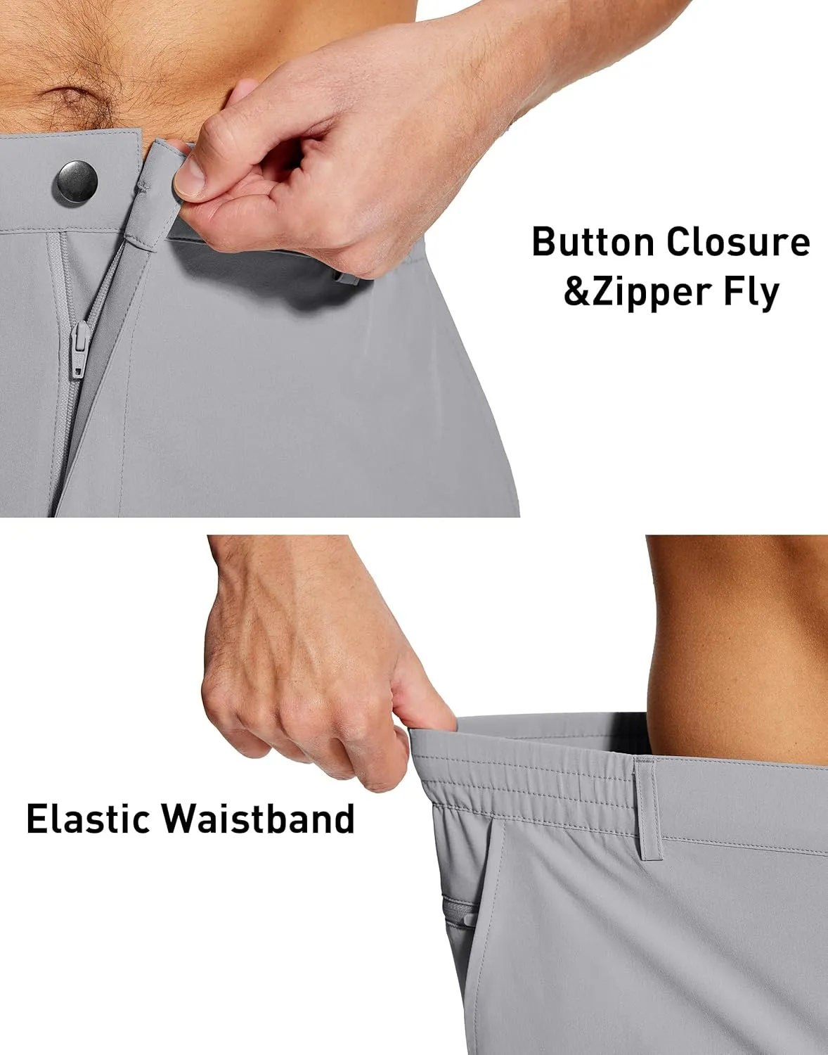 Mens Stretch Dress Shorts 9 Inch Lightweight Quick Dry Hiking Golf Shorts for Men Casual Outdoor Work 3 Pockets