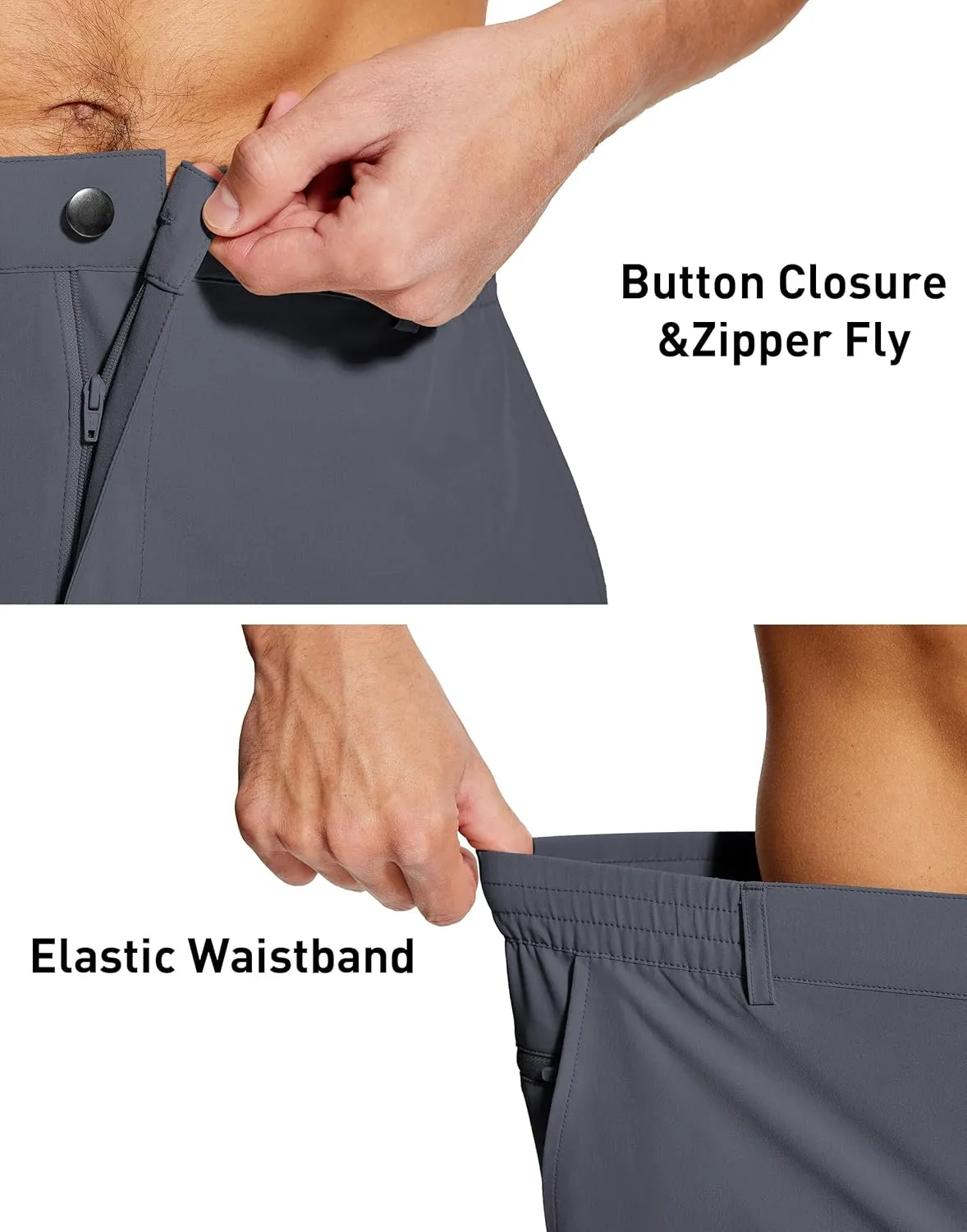 Mens Stretch Dress Shorts 9 Inch Lightweight Quick Dry Hiking Golf Shorts for Men Casual Outdoor Work 3 Pockets