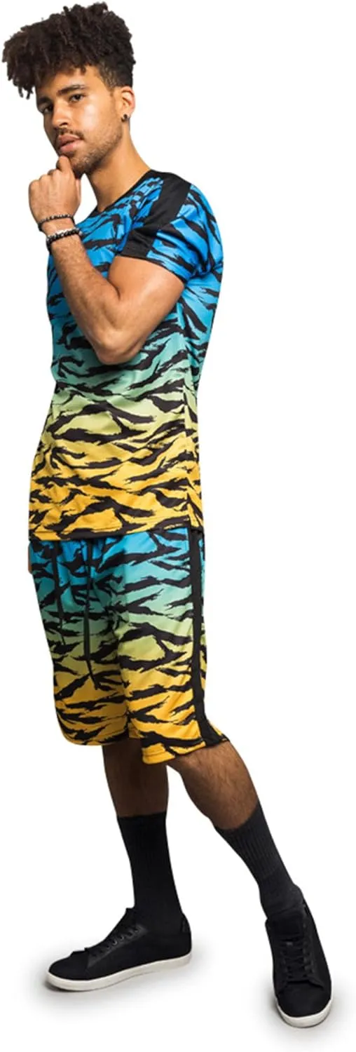 Men's Tracksuit Set Short Sleeve Top and Shorts