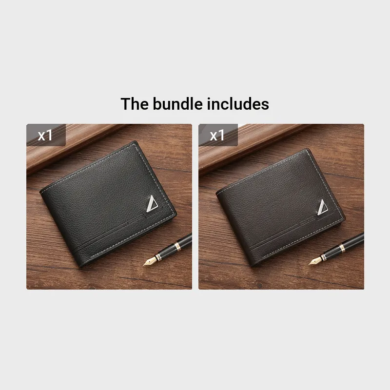 Men's Wallet Short Money Clip Soft PU Leather Wallet
