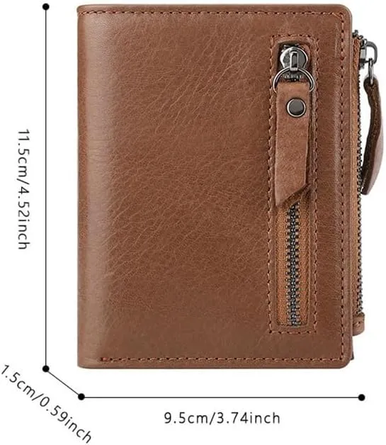 Men's Wallet Zipper Wallet Men's Purse Short Wallet Wallet for Multiple Occasions