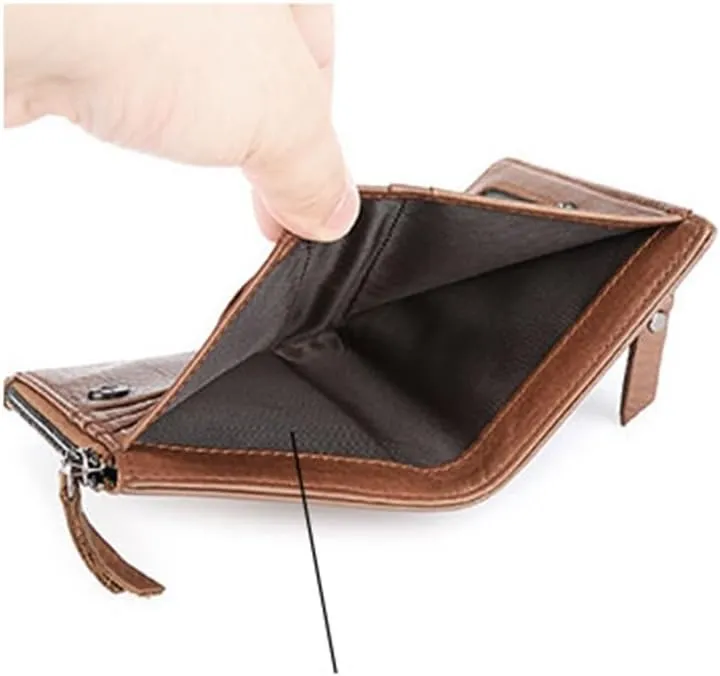 Men's Wallet Zipper Wallet Men's Purse Short Wallet Wallet for Multiple Occasions