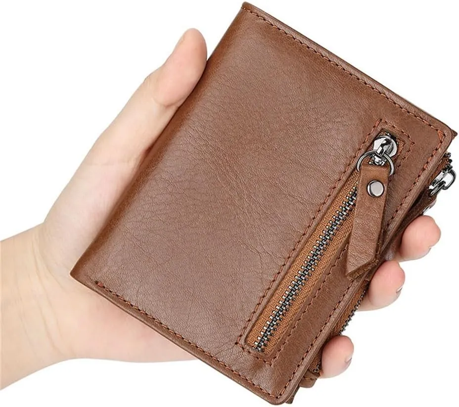 Men's Wallet Zipper Wallet Men's Purse Short Wallet Wallet for Multiple Occasions