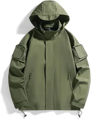 Mens Waterproof Hiking Windproof Windbreaker Coat Breathable Fishing Camping Trekking Jacket