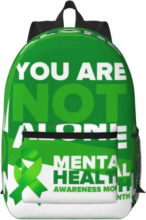 Mental Health Awareness Month Backpack for Worker Business Hiking Travel Shoulders Bag Fashion Backpack