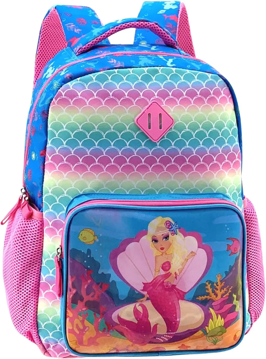Mermaid Backpack for Girls 4-6 Kids 16 Inch Changeable Pictures With Two Patterns By Hologram Technology for Preschool Early Elementary Kindergarten Bookbag