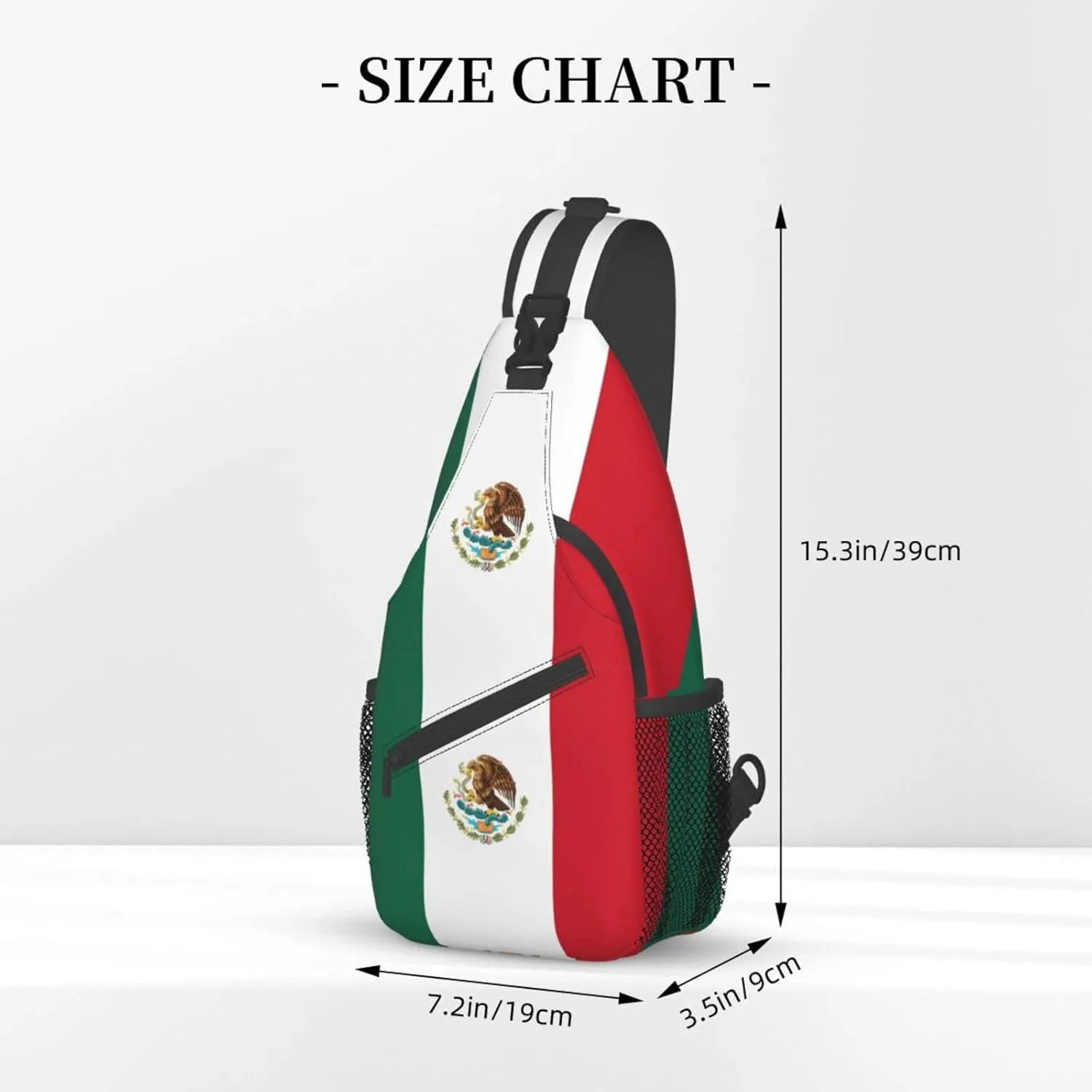 Mexican Flag Hiking Daypacks Cross-body Sling Backpack for Men Women Outdoor Cycling Hiking Travel