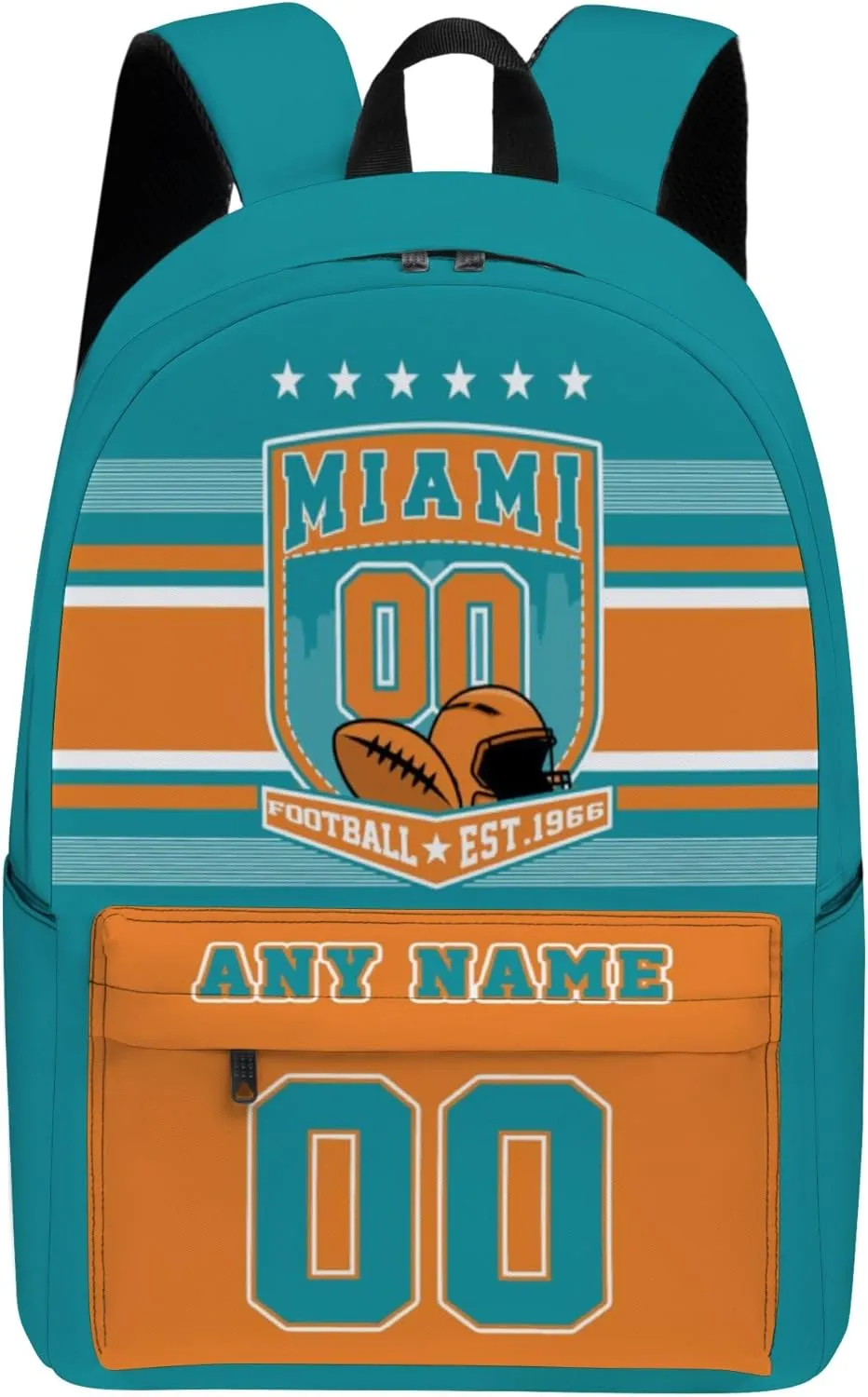 Miami Backpack Custom Name Number 17Inch Large Capacity Shoulder Travel Bag Personalized Laptop Bag Fans Gift for Boy Girl Men Women