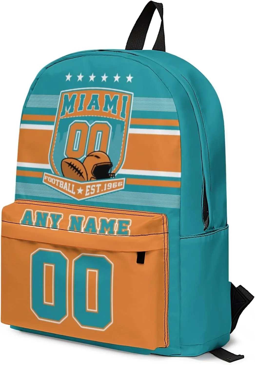 Miami Backpack Custom Name Number 17Inch Large Capacity Shoulder Travel Bag Personalized Laptop Bag Fans Gift for Boy Girl Men Women