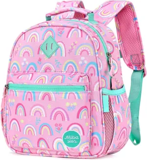 mibasies Toddler Backpack for Girls 2-4, Rainbow Backpack for Preschool Daycare