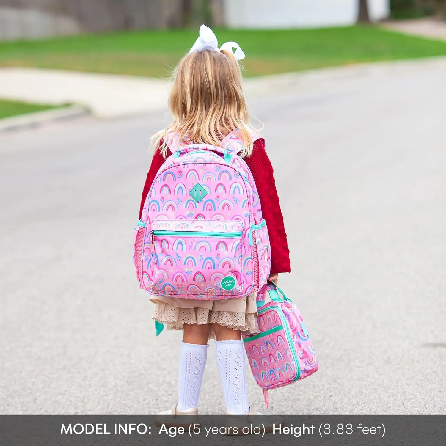 mibasies Toddler Backpack for Girls 2-4, Rainbow Backpack for Preschool Daycare