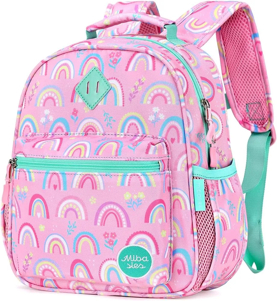 mibasies Toddler Backpack for Girls 2-4, Rainbow Backpack for Preschool Daycare