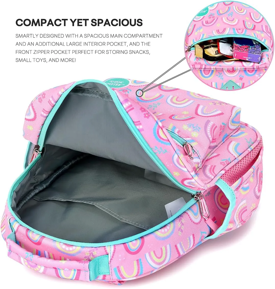 mibasies Toddler Backpack for Girls 2-4, Rainbow Backpack for Preschool Daycare