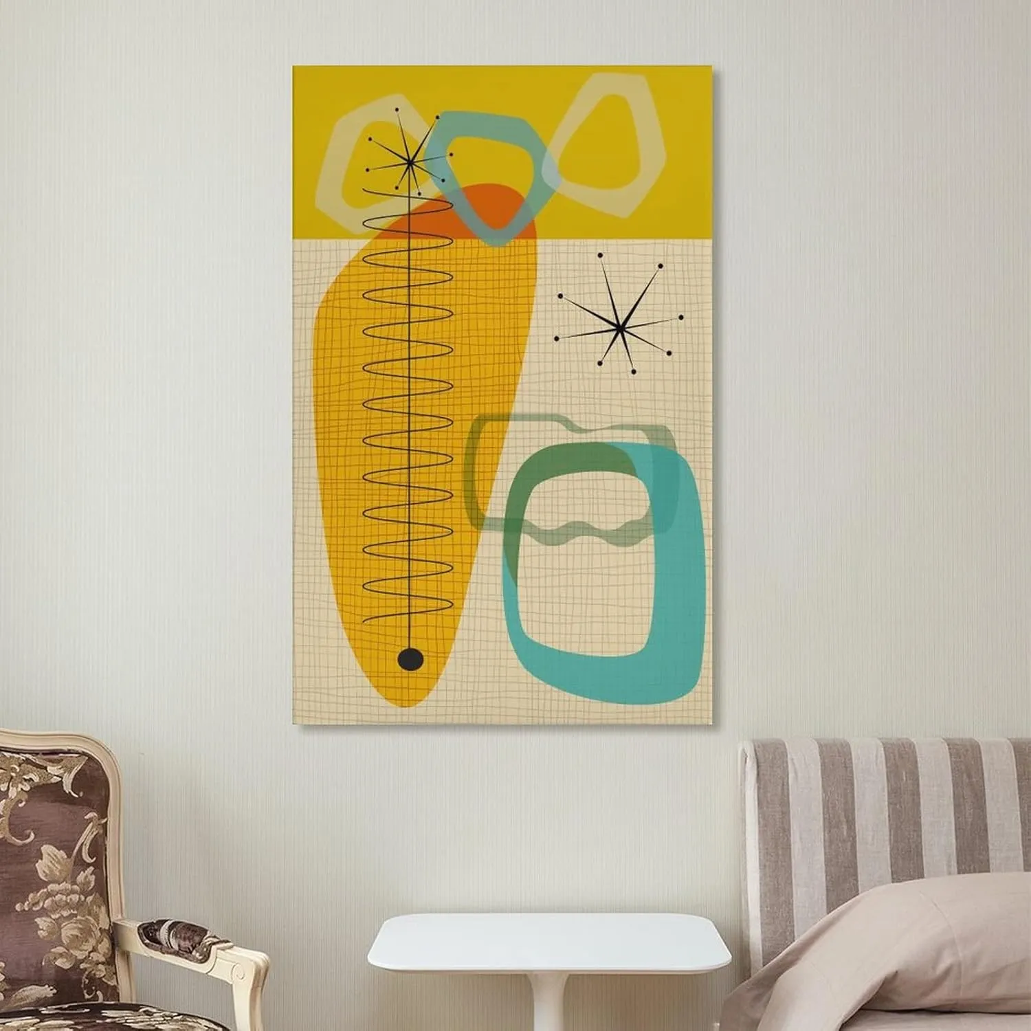 Mid Century Modern Atomic Art, Retro Style Wall Art, Danish Scandi Wall Art, Eames Style Poster Canvas Art Poster And Wall Art Picture Print Modern Family Bedroom Decor Posters 12x18inch(30x45cm)