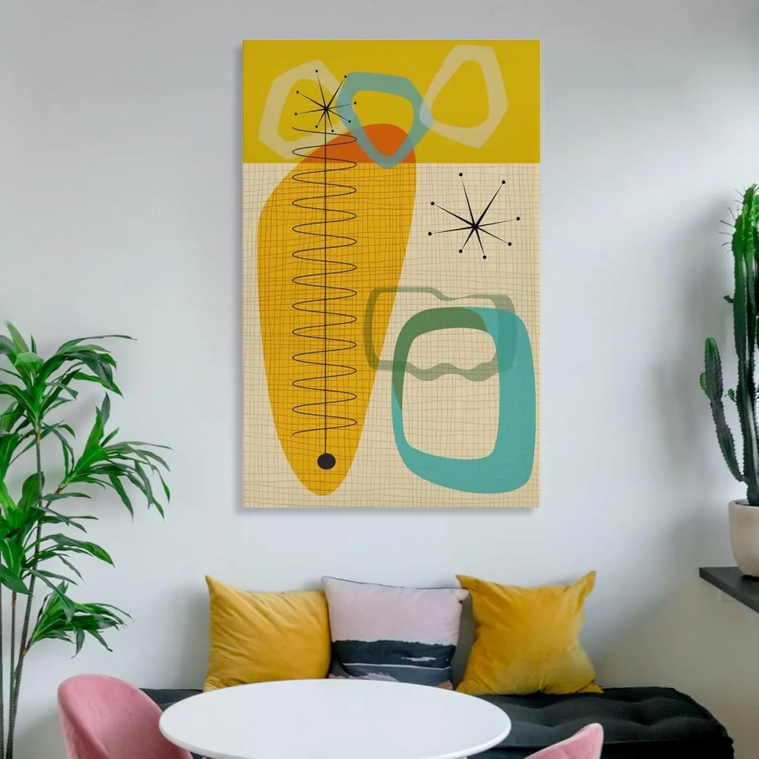 Mid Century Modern Atomic Art, Retro Style Wall Art, Danish Scandi Wall Art, Eames Style Poster Canvas Art Poster And Wall Art Picture Print Modern Family Bedroom Decor Posters 12x18inch(30x45cm)