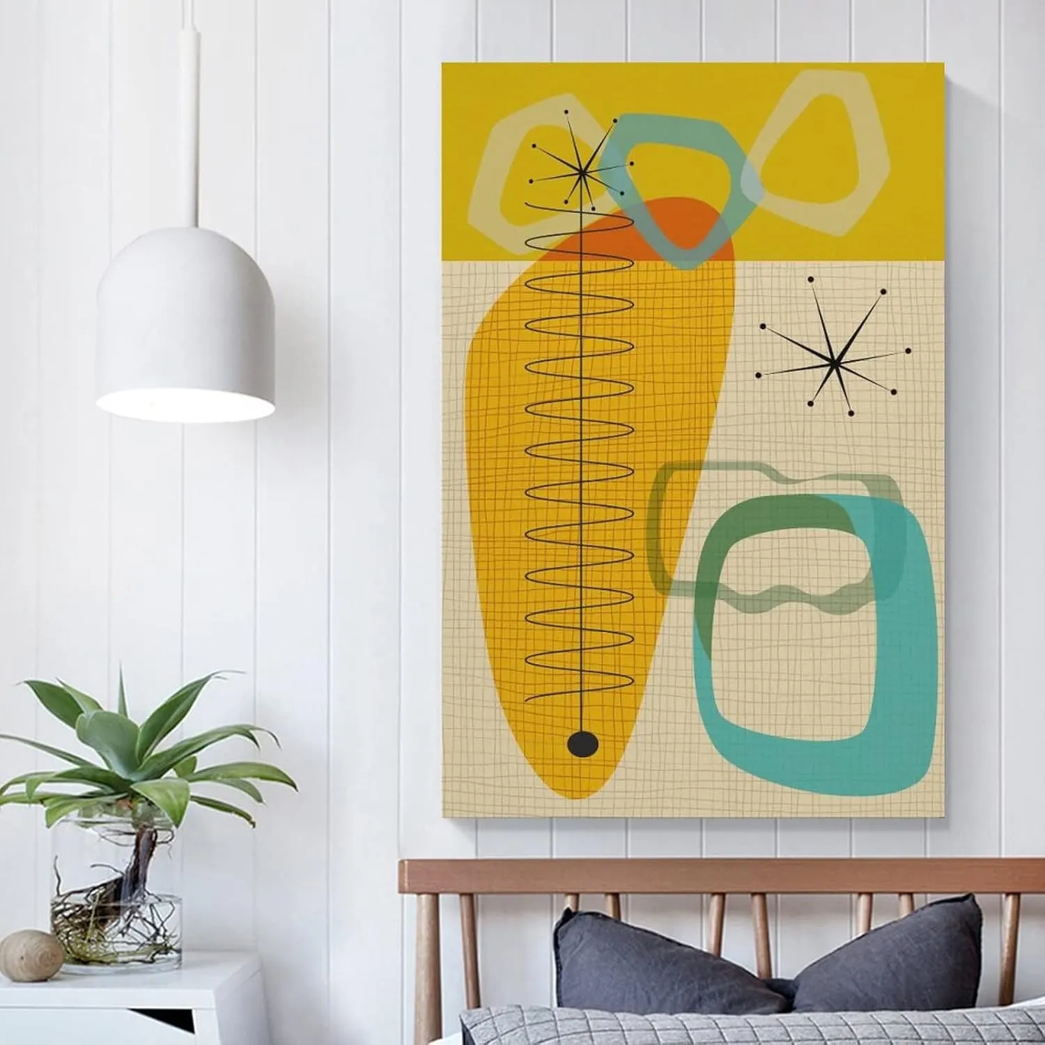 Mid Century Modern Atomic Art, Retro Style Wall Art, Danish Scandi Wall Art, Eames Style Poster Canvas Art Poster And Wall Art Picture Print Modern Family Bedroom Decor Posters 12x18inch(30x45cm)