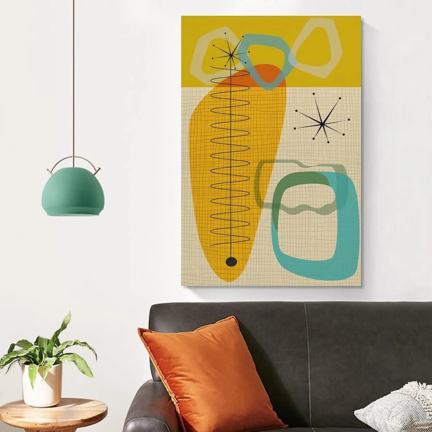 Mid Century Modern Atomic Art, Retro Style Wall Art, Danish Scandi Wall Art, Eames Style Poster Canvas Art Poster And Wall Art Picture Print Modern Family Bedroom Decor Posters 12x18inch(30x45cm)