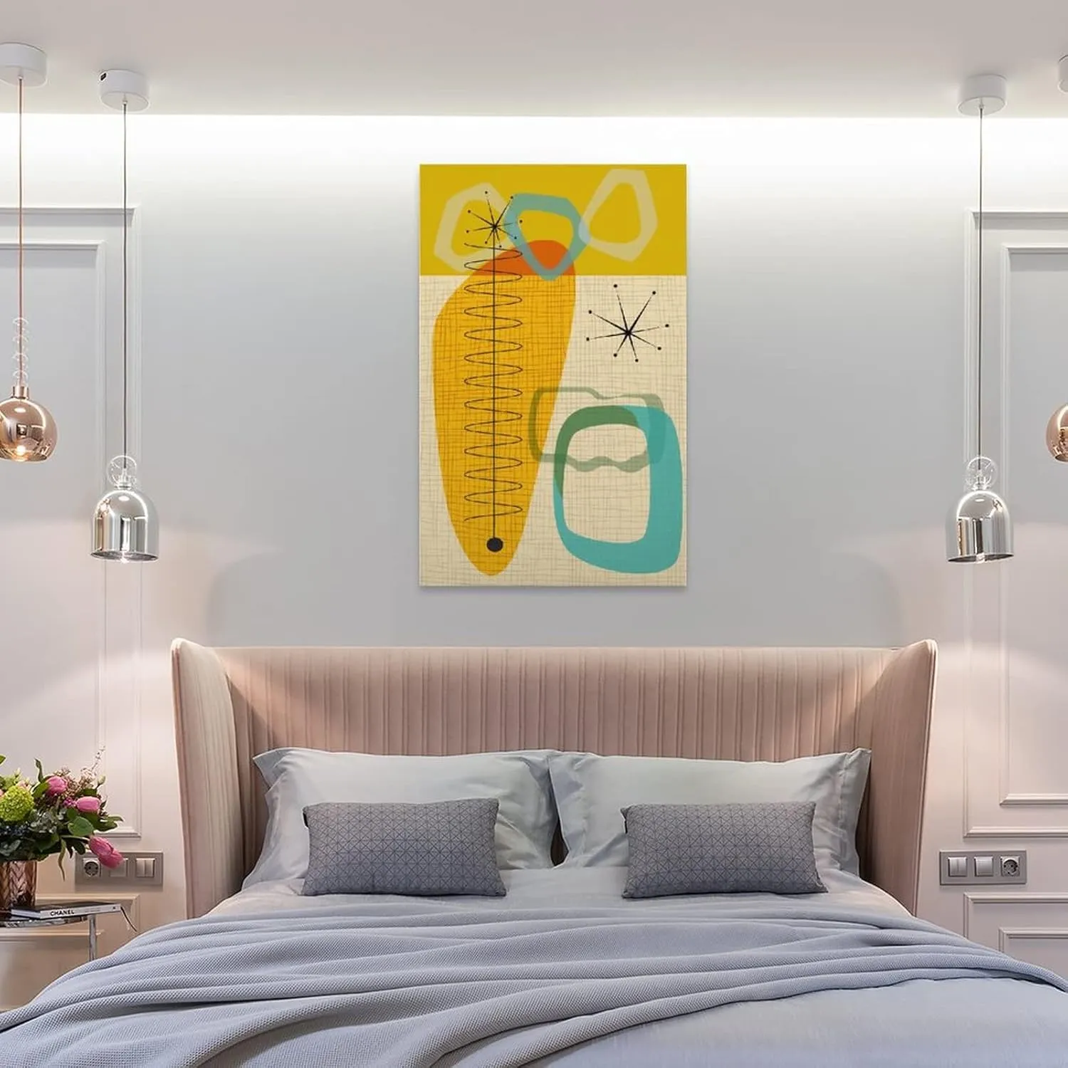 Mid Century Modern Atomic Art, Retro Style Wall Art, Danish Scandi Wall Art, Eames Style Poster Canvas Art Poster And Wall Art Picture Print Modern Family Bedroom Decor Posters 12x18inch(30x45cm)